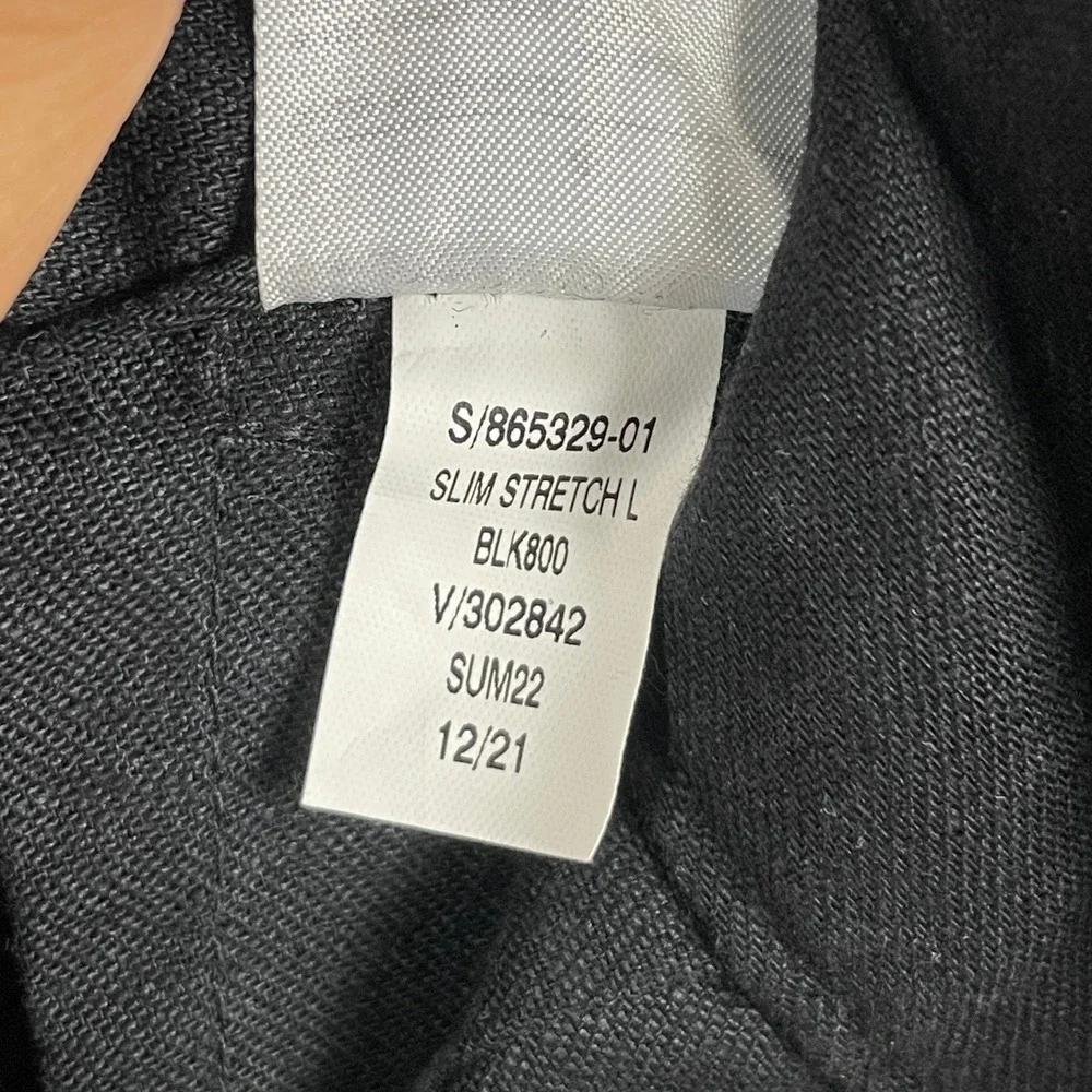 Banana Republic Pants Women 4 Black Slim Stretch Linen Blend Professional Office